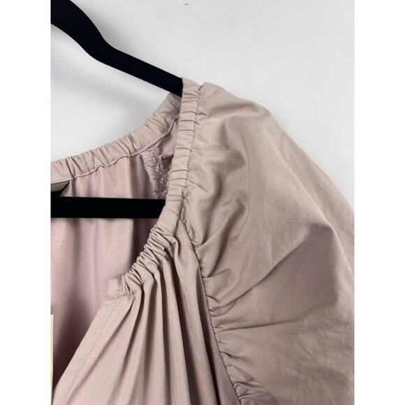 Banana Republic Tiered Midi Dress, Mauve Pink, Cotton Blend XL Petite Feminine - Picture 6 of 11